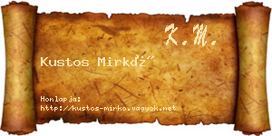 Kustos Mirkó névjegykártya